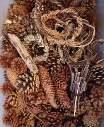 Herbstdeko mit Tannenzapfen